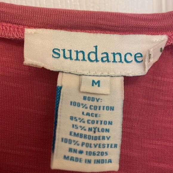 Sundance Mauve Long Sleeved Floral Embroidered and Lace Top - Picture 3 of 6